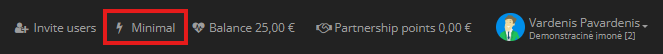 Toolbar button to invite users to a company